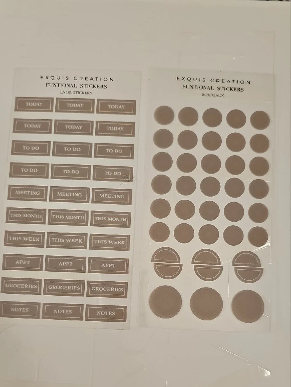 Exquis Creation Neutral Planner Stickers & Page Flags & Budget Inserts